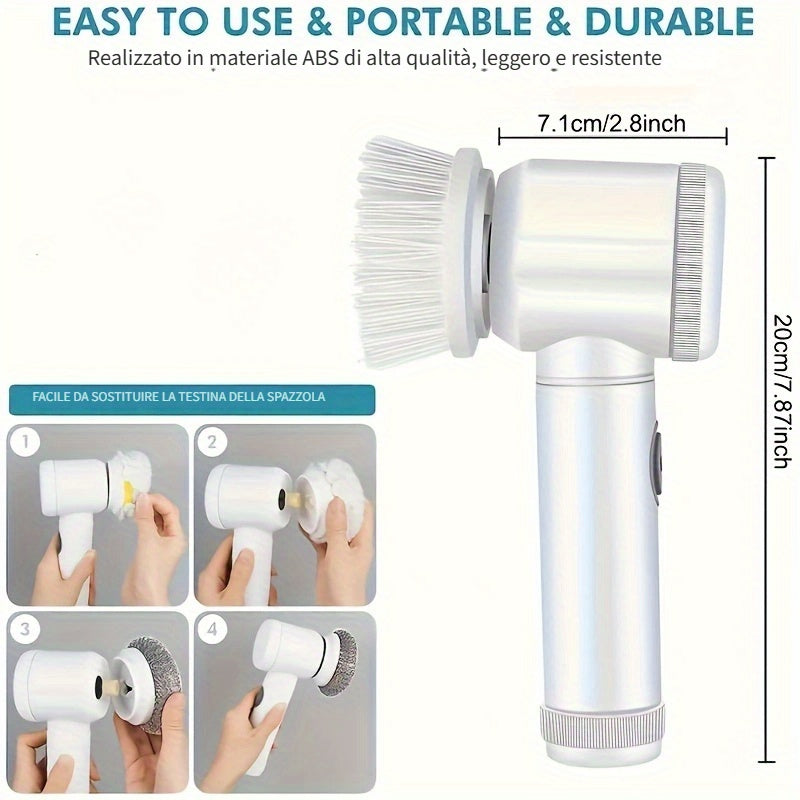 Spazzola elettrica ricaricabile + 5 accessori